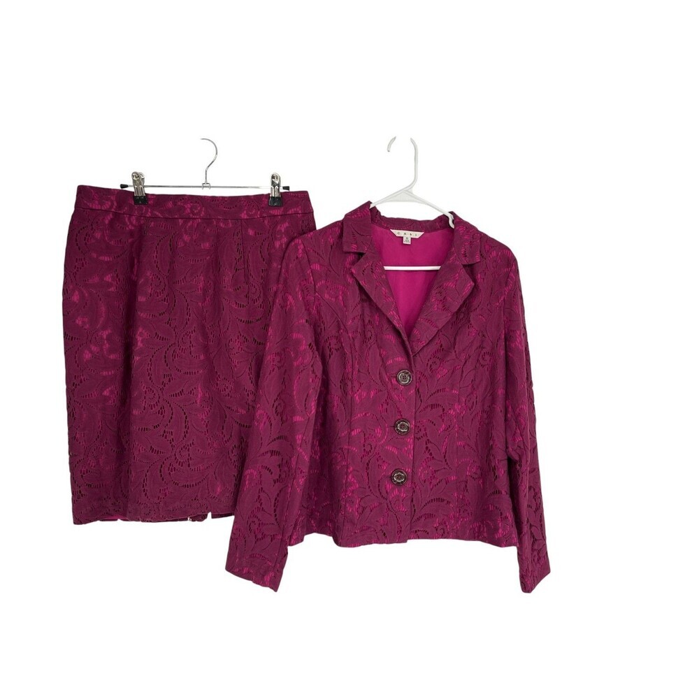 Cabi Blazer And Skirt Set Women's Size 6 Pink Floral